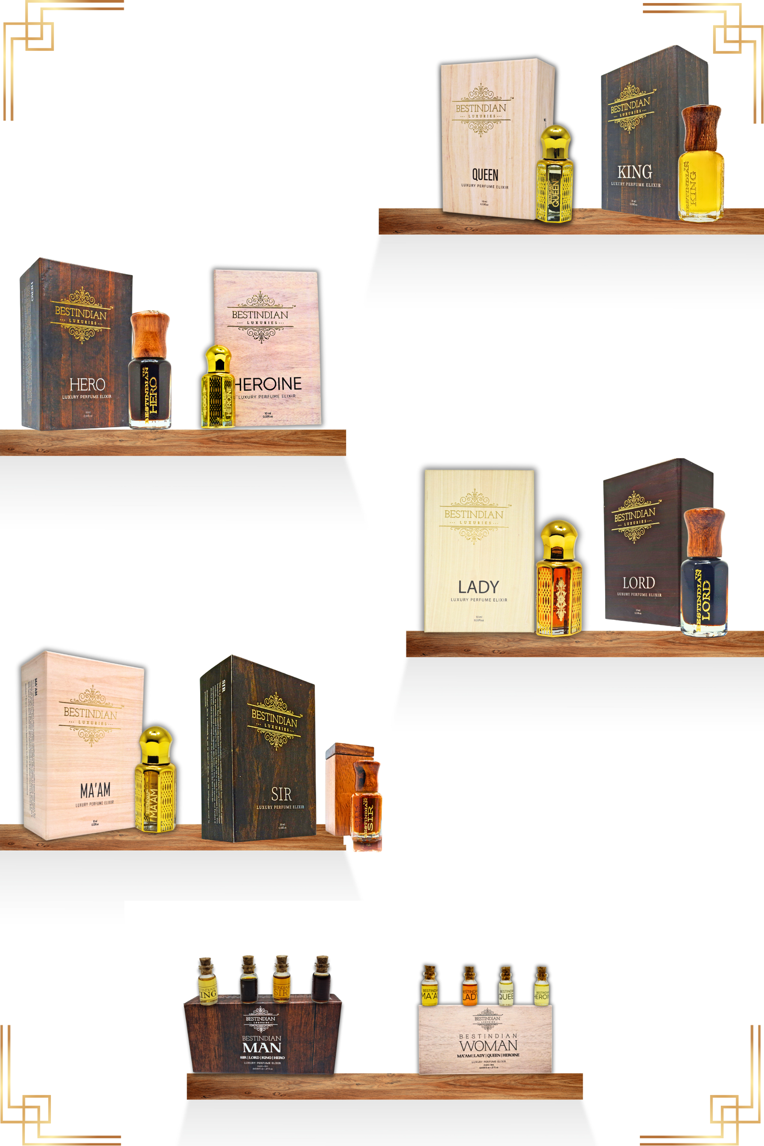 BestIndian™ luxury perfume oil elixirs - natural, alcohol-free roll-ons for men and women.