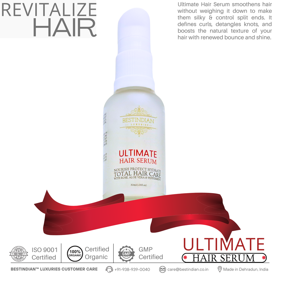 Best hair serum for damaged and frizzy hair by BestIndian for revitalizing hair.