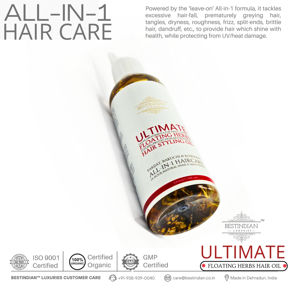 BestIndian™ Ultimate Hair Growth & Styling Oil: All-in-1 hair care benefits from its unique natural leave-on formula for growth and styling. Best Indian hair Oil.