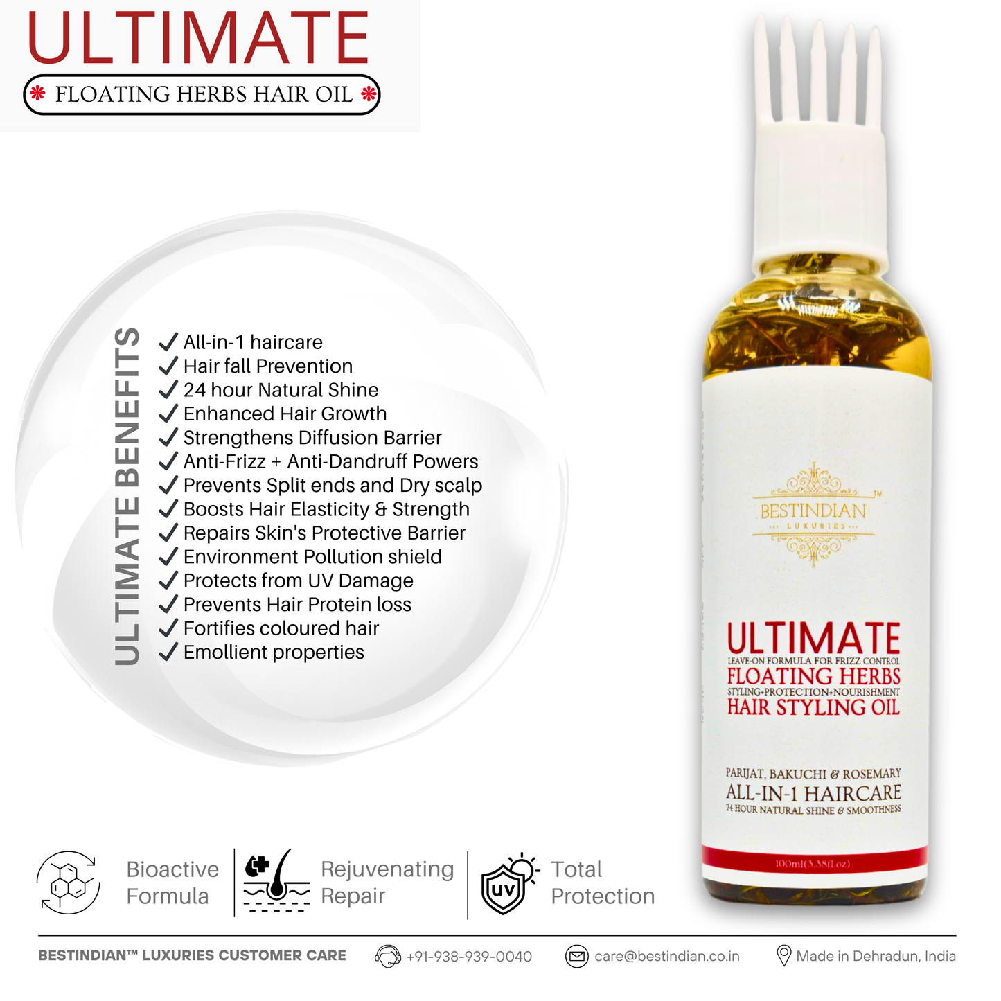 Highlighting the ultimate benfits of the Ultimate Hair Oil, by BestIndian™.