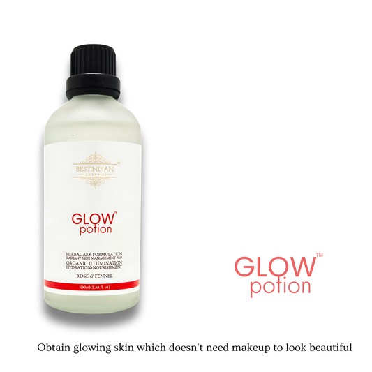 GlowPotion™ natural drink for glowing skin, designed for a luminous complexion without the need for makeup.