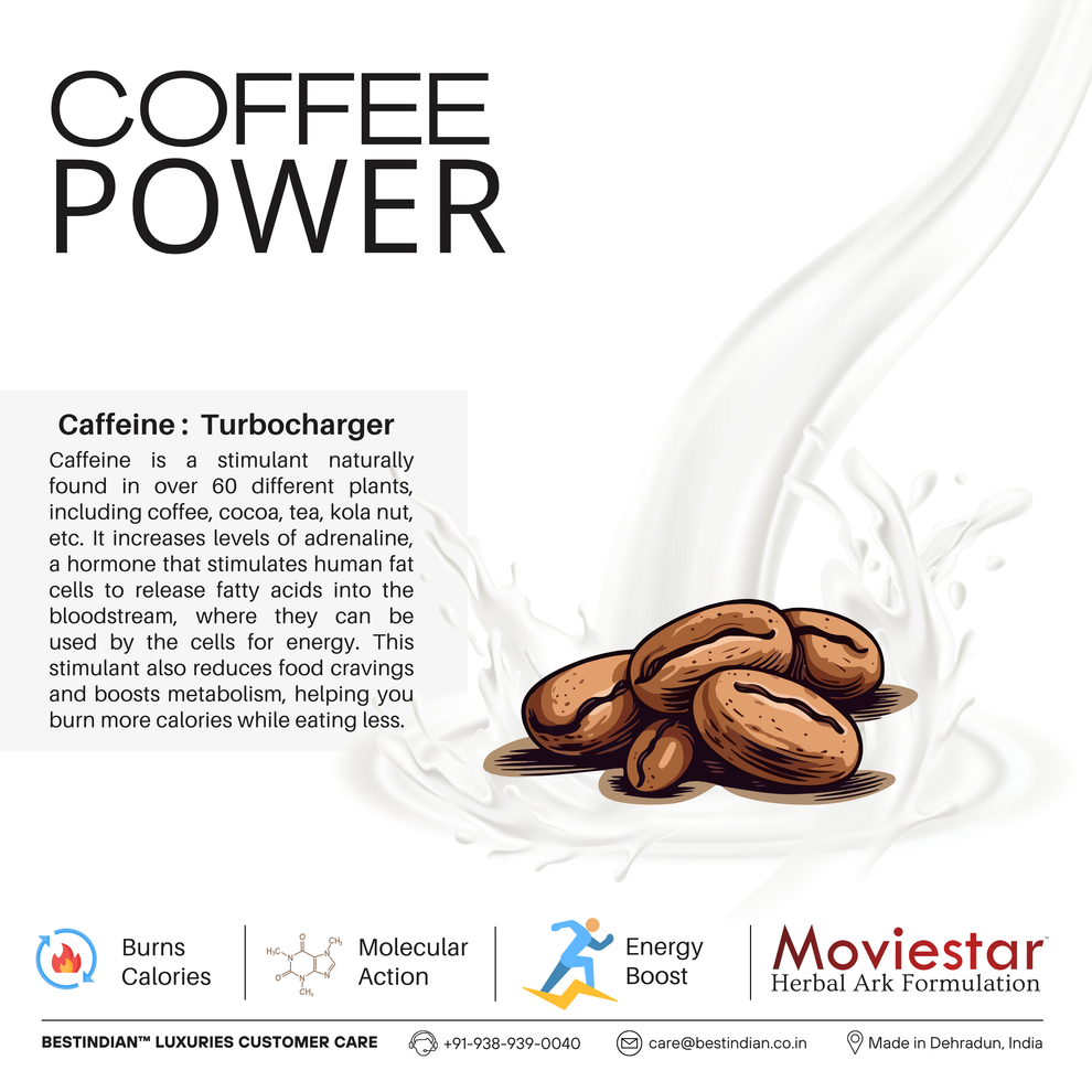 Moviestar™ Potion coffee for weight loss, featuring coffee power for calorie burn and energy turbocharge.