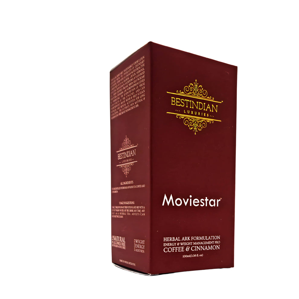 BestIndian™ Moviestar Potion herbal tea for weight loss, blending robusta coffee and cinnamon for slimming support.