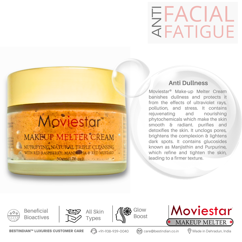 Moviestar Makeup Melter Cream anti-dullness facial fatigue remover with Red Raspberry and Manjishtha