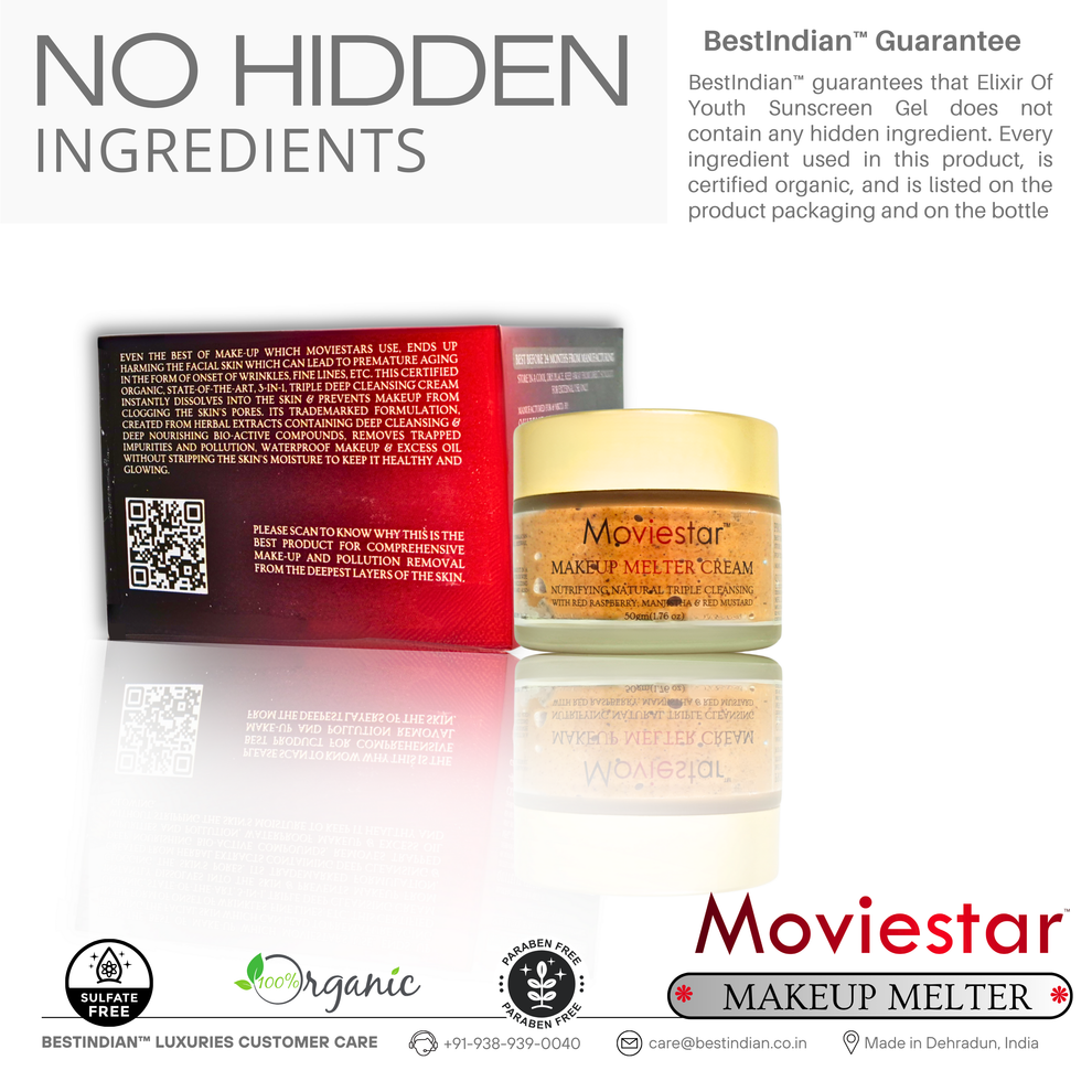 Moviestar Makeup Melter Cream with no hidden ingredients organic and safe cleanser
