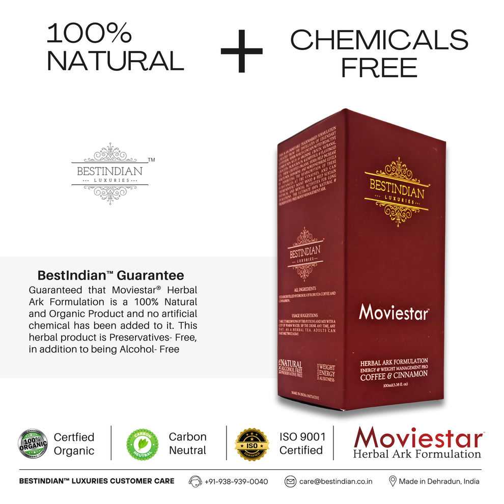 Moviestar™ natural energy drink, 100% natural and chemicals free formula for metabolism and alertness.