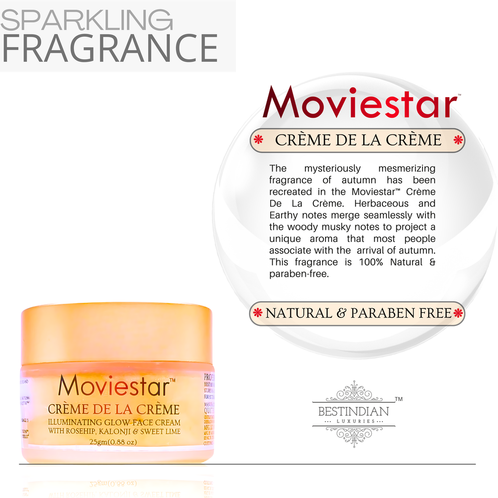 Moviestar™ Night Cream by BestIndian, featuring its signature sparkling, natural fragrance with herbaceous, woody, and musky notes, formulated for a luxurious nighttime ritual.