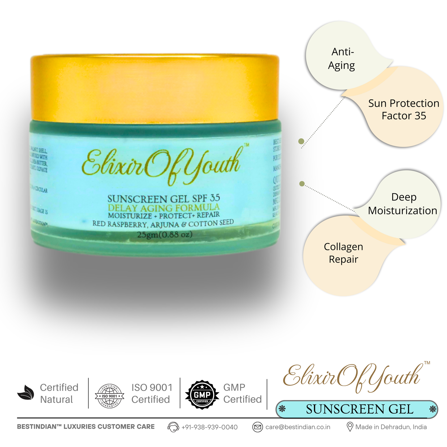Elixir of Youth™ Sunscreen Gel: Best Indian Sunscreen for Anti-Aging & Wrinkle Protection