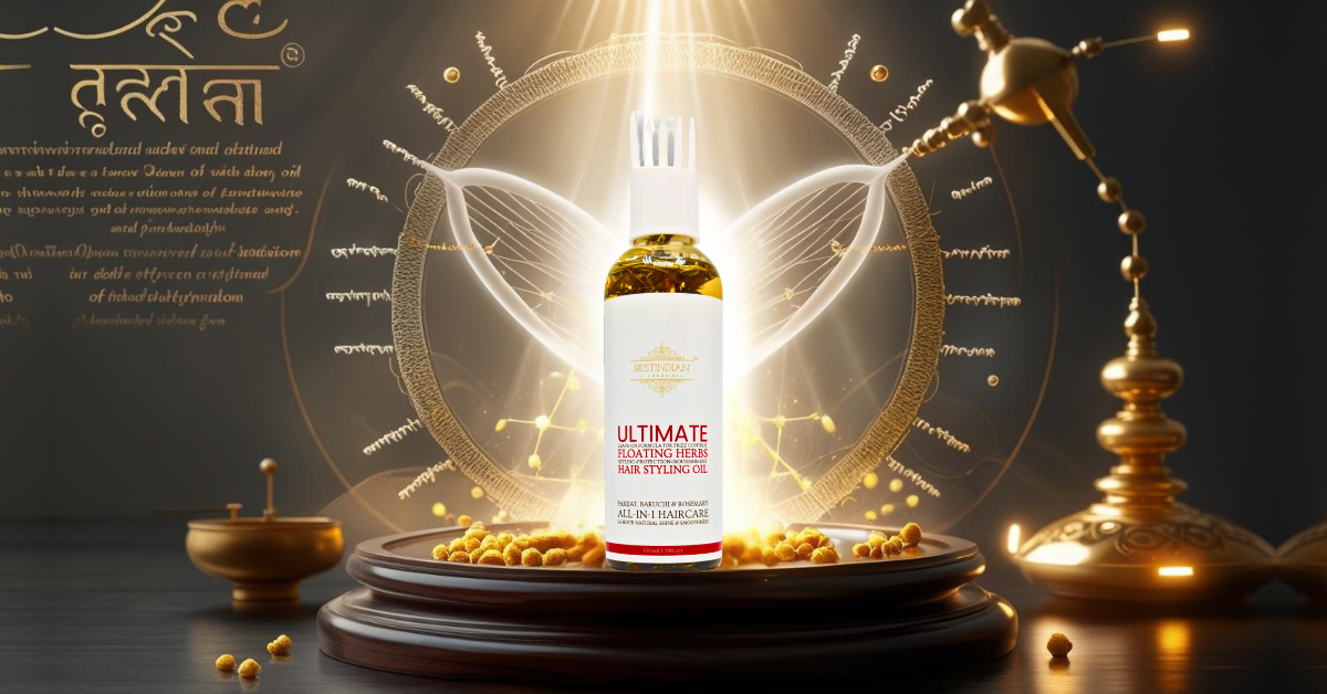 Featured image of BestIndian™ Ultimate Hair Growth &amp; Styling Oil, highlighting its status as a top contender for the best Indian hair oil through a blend of nature, science, and luxury.