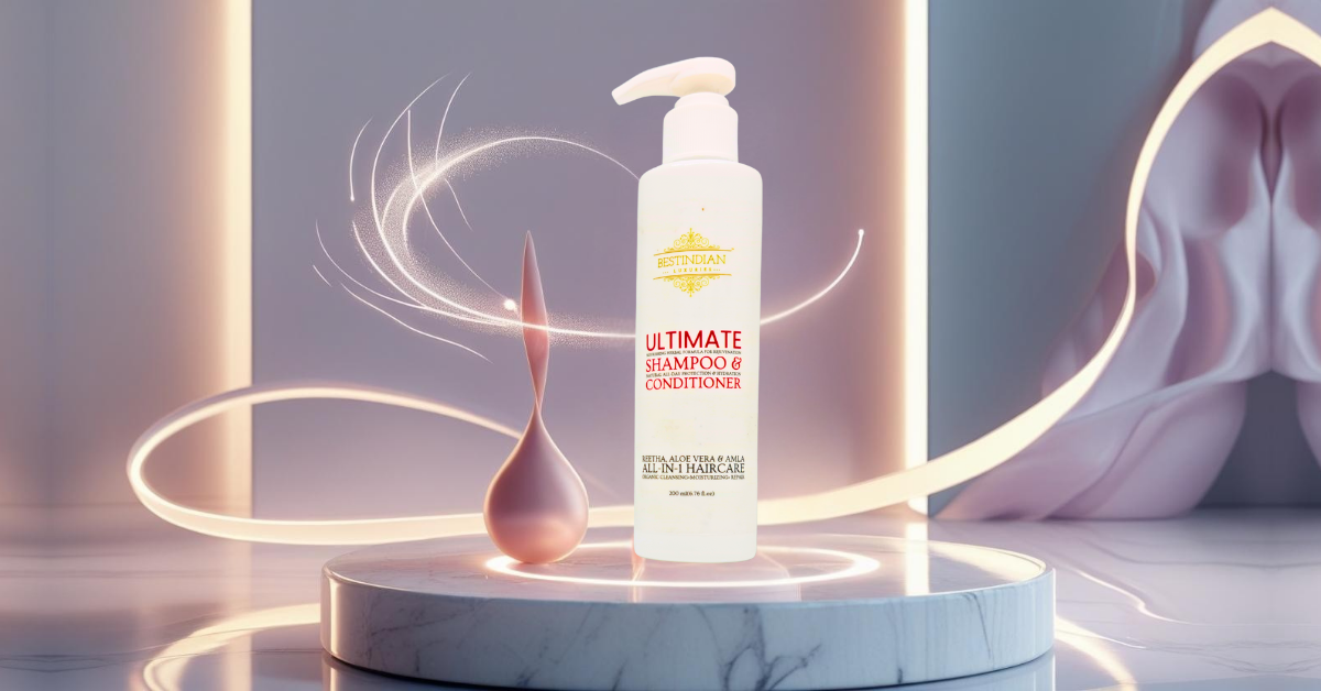 Featured image for guide on best shampoos for thinning hair and volume in India, showing hair revitalization with natural and scientific elements.