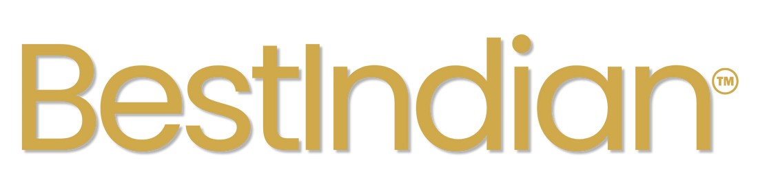 Official wordmark logo of BestIndian in metallic antique gold color, as seen in the footer of the BestIndian website