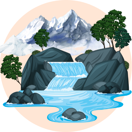 An illustration of ganga jal (water from the river Ganga), a hero ingredient in the Best Indian soaps by BestIndian™