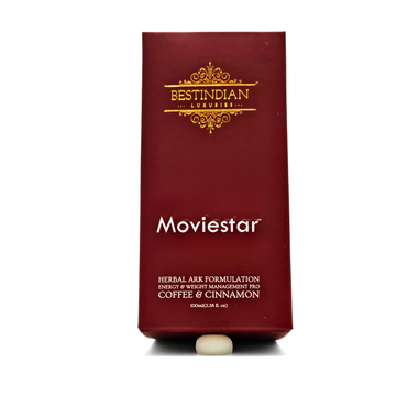 'MOVIESTAR Herbal Ayurvedic Potion', BestIndian™ Conscious Archive Sale Item. Herbal coffee and cinnamon hydrosol mixture for weight reduction and energy boost.