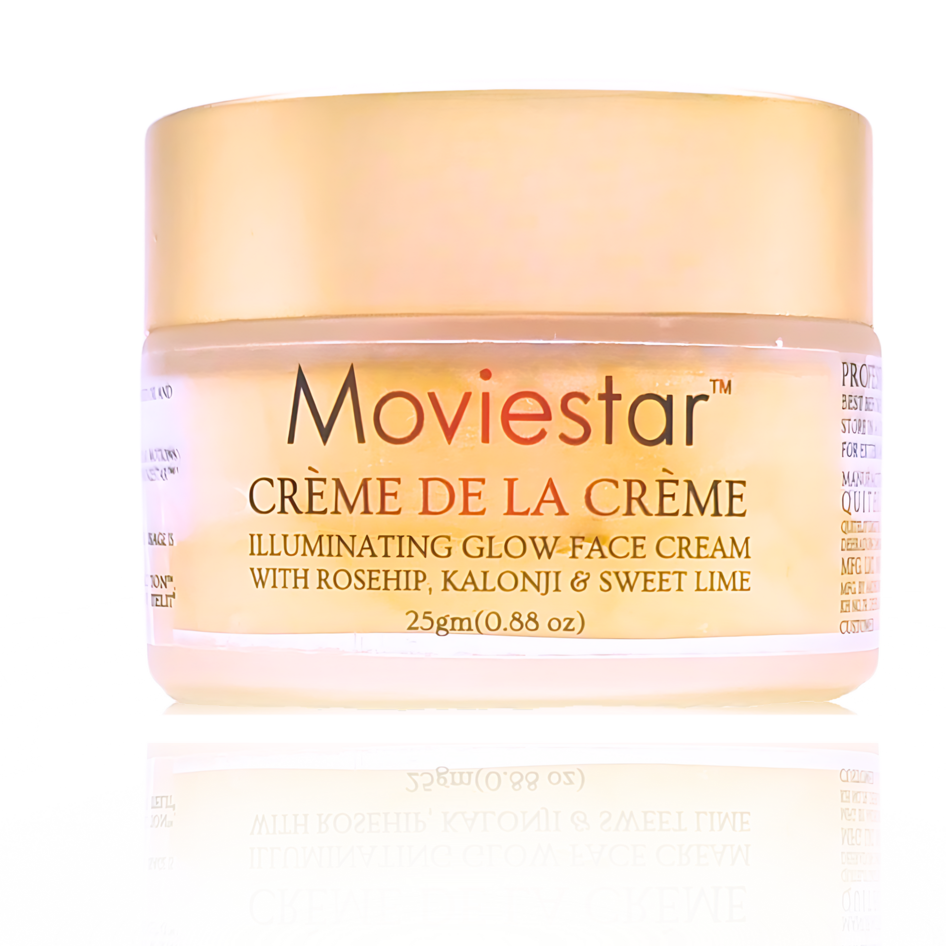 Moviestar Creme de la Creme by BestIndian™. Illuminating glow night face cream, featuring rosehip, Kalonji, sweet lime, and shea butter.