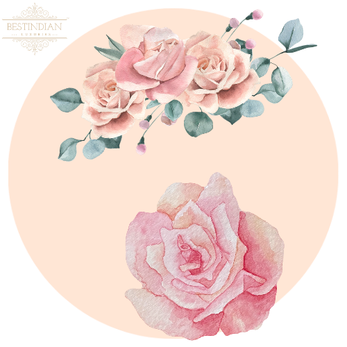 An artistic illustration of rose, a key ingredient in the herbal ayurvedic ark GlowPotion by BestIndian