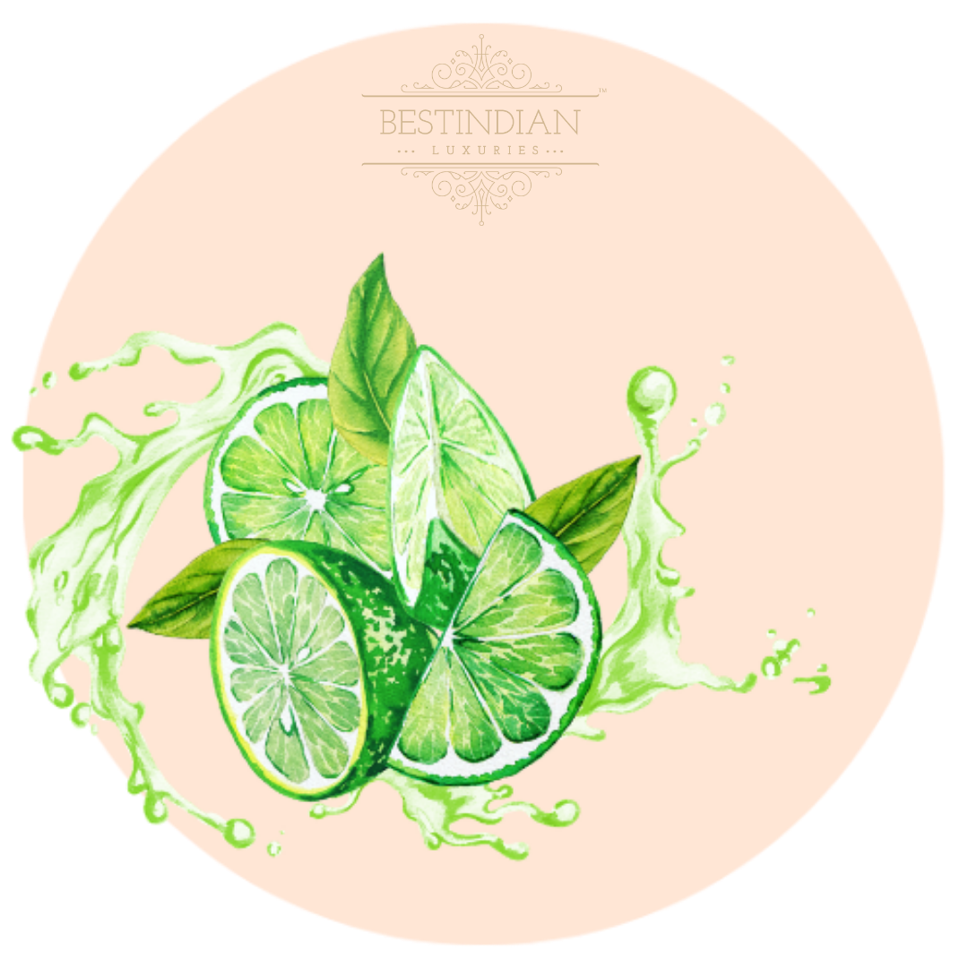 A botanical illustration of Sweetlime, a key ingredient in the BestIndian beauty care products