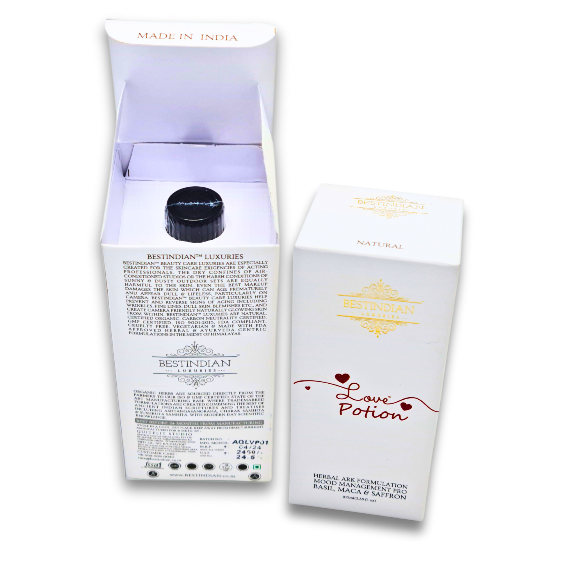 LovePotion™ Ayurvedic wellness drink for couples, a Himalayan crafted herbal tea formulated for connection and balance.