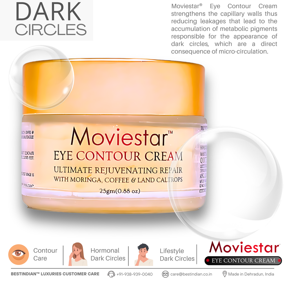 The Moviestar™ Eye Contour Cream by BestIndian, under eye cream for dark circles and contour care, helping reduce hormonal and lifestyle-related dark circles with collagen support.
