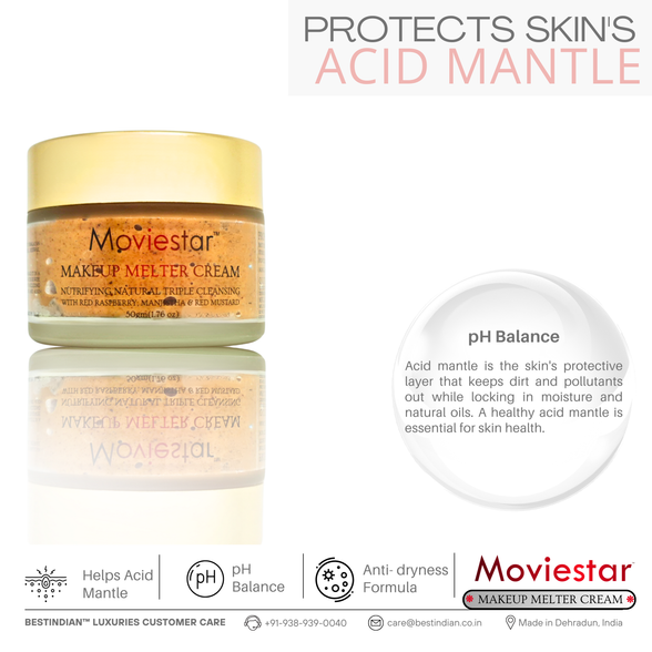 Moviestar Makeup Melter Cream protects skin acid mantle and maintains pH balance