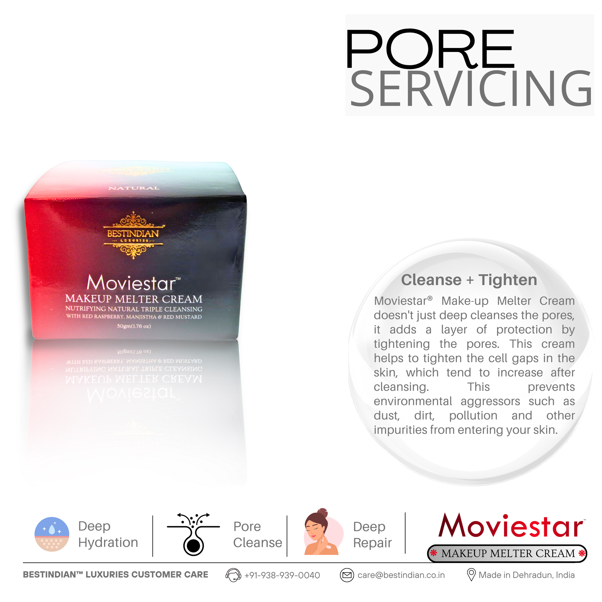 Luxury cream cleanser that deep cleanses pores, tightens skin, and protects against pollutants.
