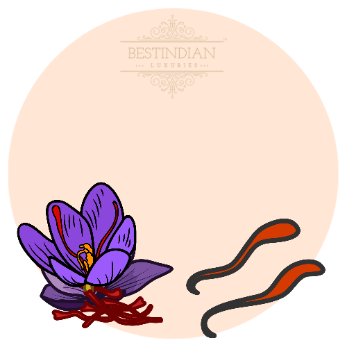 An illustration of saffron, a hero ingredient in the BestIndian™ perfumes, cosmetics, beauty care and hair care products