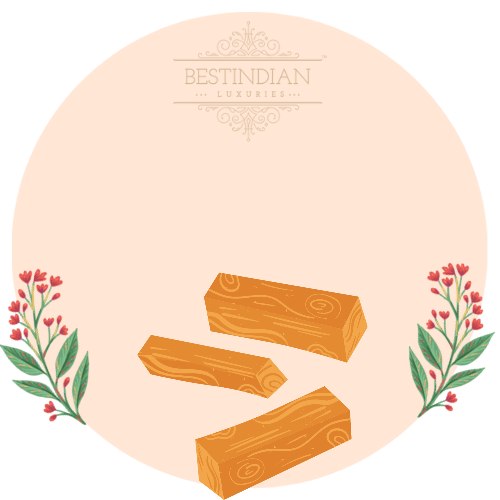 An illustration of sandalwood, a hero ingredient in the BestIndian™ attar and perfumes.